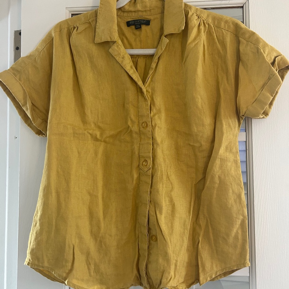 Mustard Linen Vintage Shirt